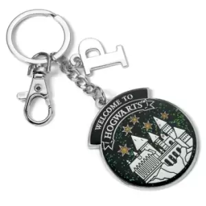 Image of Harry Potter Personalised Hogwarts Keyring P Initial
