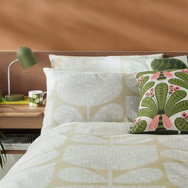 Image of Orla Kiely Block Garden Duvet Set, Single, Cream