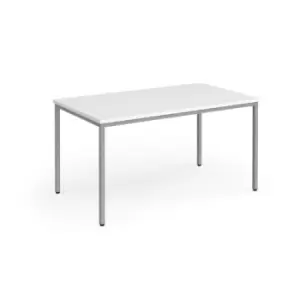 Image of Flexi 25 rectangular table with silver frame 1400mm x 800mm - white