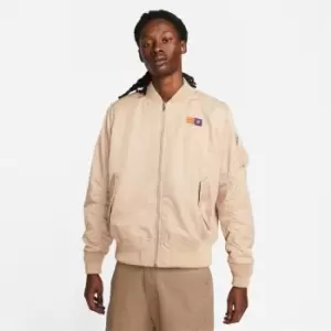 Image of Nike Barcelona Mens Punk Bomber Jacket - Beige
