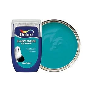 Image of Dulux Easycare Bathroom Teal Touch Soft Sheen Emulsion Paint 30ml