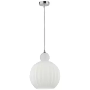 Image of Netlighting Merano Fayetteville Globe Pendant Ceiling Light Chrome Aluminium Opa
