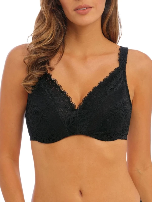 Image of Wacoal Womens Raffine Minimiser Bra in Black Size: 36DD Black Female 36DD