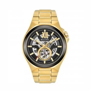 Image of Bulova Black and Gold 'Automatic' Automatic Watch - 98A178