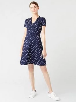 Image of HOBBS Darcie Dress, Navy/Ivory, Size 8, Women