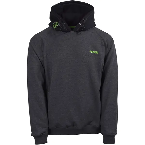Image of Apache Mens Kingston Hooded Sweatshirt X in Grey/Black, Size Medium Polyester/Cotton
