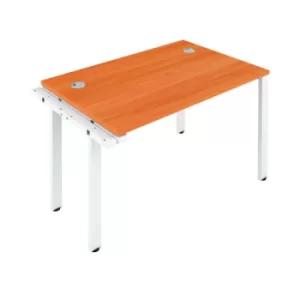 Image of Jemini 1 Person Extension Bench Desk 1400x800x730mm Beech/White KF808909