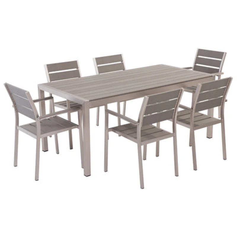 Image of Beliani Garden Dining Set 6 Seater Vernio Grey