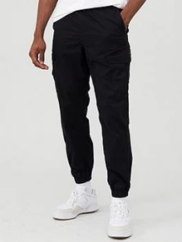 Image of Superdry Worldwide Cuffed Hem Cargo Pants - Black, Size L, Men