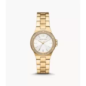 Image of Michael Kors Womens Mini-Lennox Three-Hand Gold-Tone Stainless Steel Watch - Gold