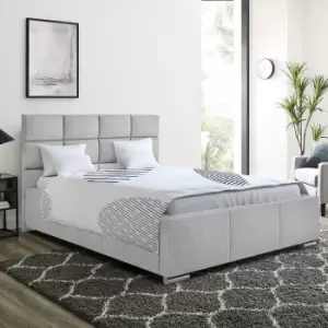 Image of Gerali Upholstered Beds - Plush Velvet, Double Size Frame, Silver - Silver