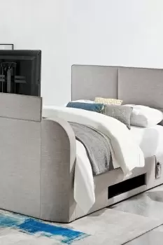 Image of Iris Upholstered TV Mid Grey Bed Frame