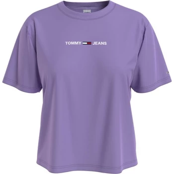 Image of Tommy Jeans Linear Logo T Shirt - VIOLET VLK