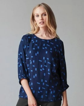 Image of I.Scenery Abstract Print Blouse
