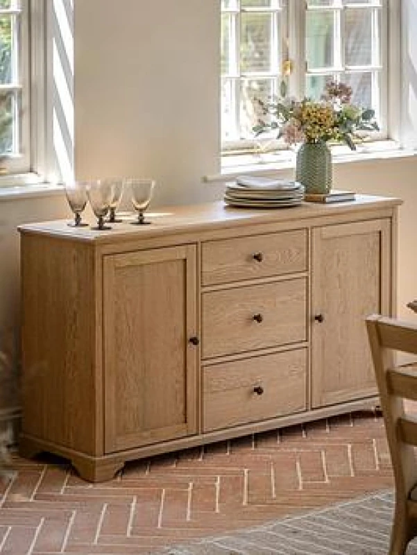 Image of SO'HOME Harriet Oak 2 Door Sideboard Light Oak Wood ONE SIZE