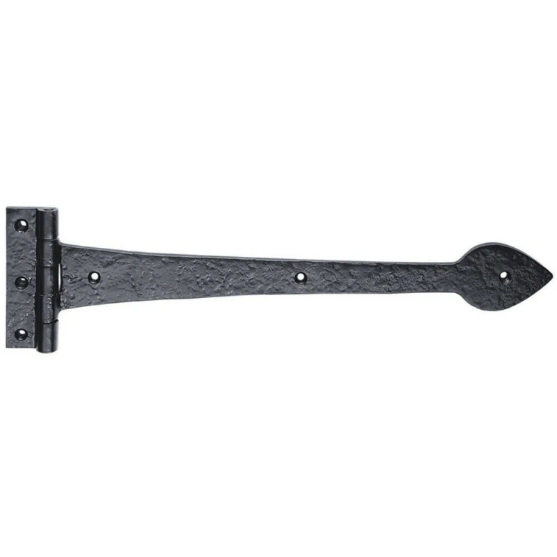 Image of Loops PAIR 380 x 102mm Ornate T Hinge Black Antique Internal Decorative Door Hinge Black