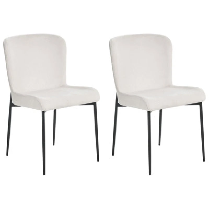 Image of Beliani Set Of 2 Dining Chairs Ada Off-White