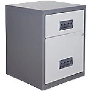 Image of Pierre Henry Filing Cabinet Combi Silver, White 400 x 400 x 530 mm
