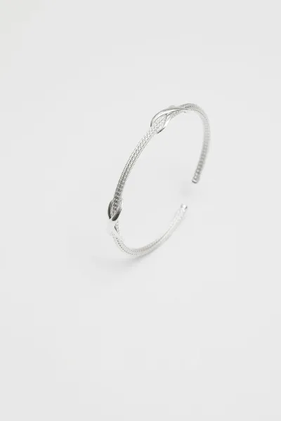 Image of Sterling Silver 925 Double Infinity Cuff Bracelet
