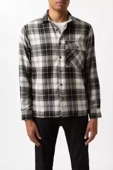 Image of Stone Checked Large Pocket Shirt