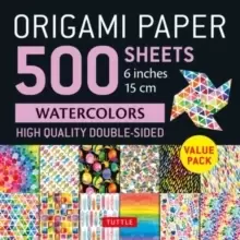 Image of Origami Paper 500 sheets Rainbow Watercolors 6" (15 cm) : Tuttle Origami Paper: Double-Sided Origami Sheets Printed with 12 Different Designs (Instruc