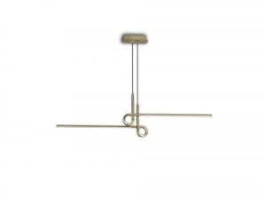 Image of Semi Flush Ceiling Light Pendant 24W LED, 3000K, 1950lm, Antique Brass