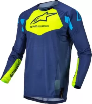 Image of Alpinestars Techstar Factory Motocross Jersey, blue-yellow, Size S, blue-yellow, Size S