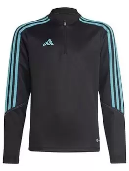 Image of Boys, adidas Youth Tiro 23 Training Top - Black/Blue, Black, Size 7-8 Years