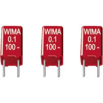 Image of MKS thin film capacitor Radial lead 10 uF 50 Vdc 20 5mm L x W x H 7.2 x 11 x 16mm Wima MKS2B051001N00KSSD