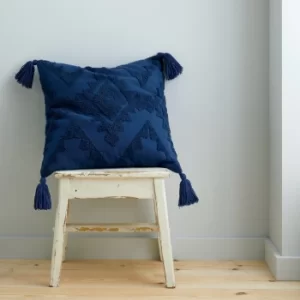 Image of Pineapple Elephant Imani Tufted Cotton Cushion Navy