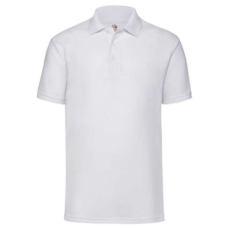 Image of Fruit Of The Loom Fruit of the Loom Men Polycotton Pique Polo Shirt in White Size: Small White S Male 5063470052455