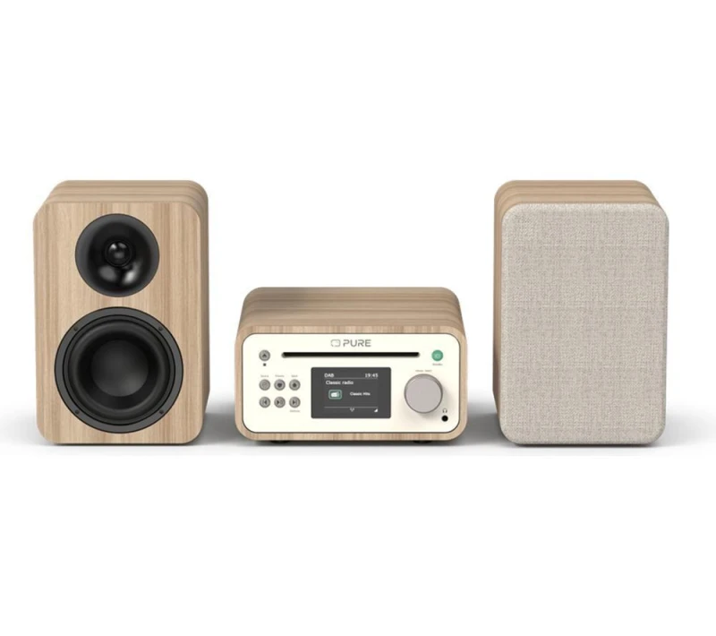 Image of PURE Classic C-D6 DAB Bluetooth Radio - Cotton White & Oak, Brown,White 759454301859