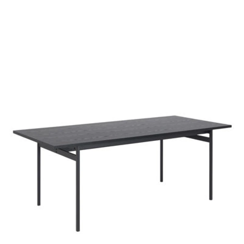 Image of Furniture To Go Angus Dining Table In Black & Powder-Coated Metal Legs