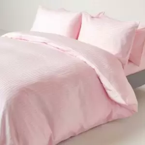 Image of Pink Egyptian Cotton Duvet Cover Set 330 Thread Count, Double - Pink - Pink - Homescapes
