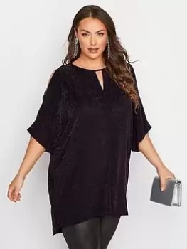 Image of Yours Party Cold Shoulder Cape Top - Purple