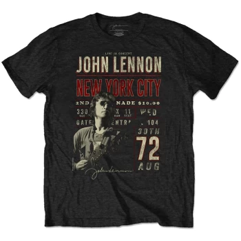 Image of John Lennon - NYC '72 Unisex X-Large T-Shirt - Black