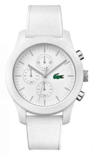 Image of Lacoste 12.12 Mens Chronograph White Silicone Strap Watch