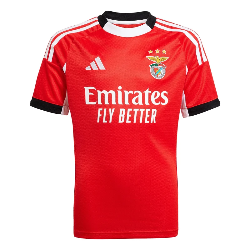 Image of adidas Benfica Home Shirt 2025 2026 Juniors Red male 7-8 Years
