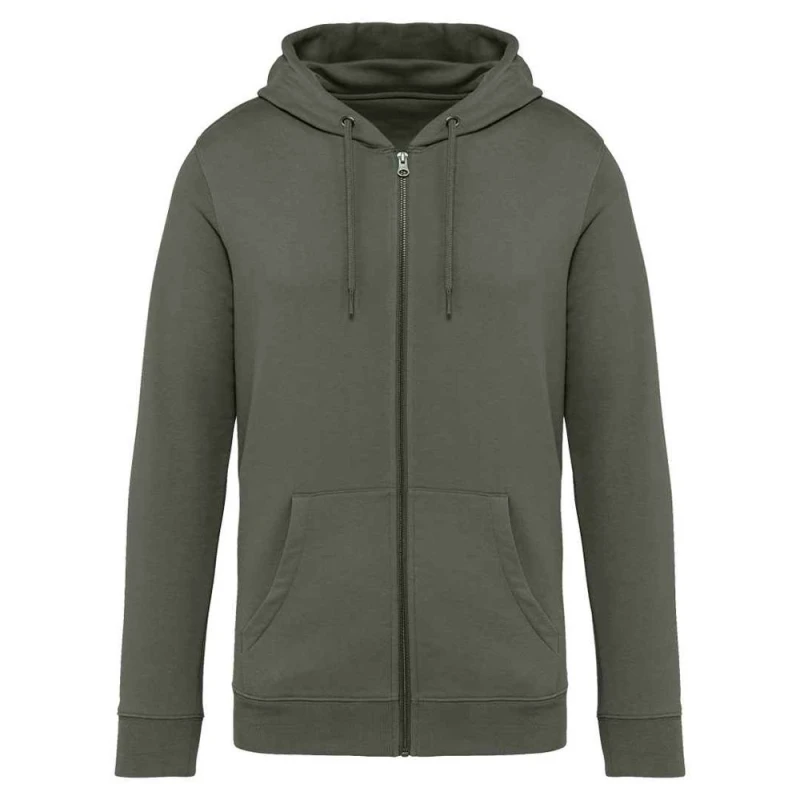 Image of Native Spirit Mens Full Zip Hoodie in Khaki Size: XS Khaki Male XS