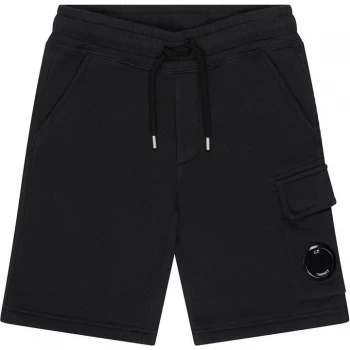 Image of CP COMPANY Junior Boys Lens Fleece Shorts - Black 999