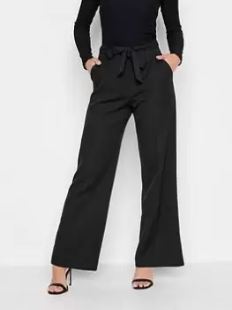 Image of PixieGirl Petite Belted Wide Leg Trouser, Black, Size 8, Women