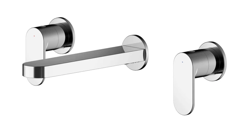 Image of Balterley Round Wall Mount 3 Tap Hole Basin Mixer Tap Chrome Silver unisex