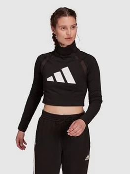 Image of adidas Women In Power Long Sleeve Tee - Black, Size S, Women