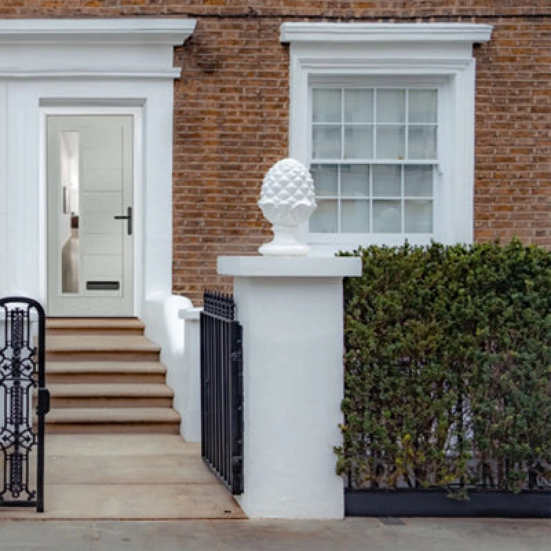 Image of Lacerta Composite Door Monza Agate Grey 890mm X 2090mm Open In Left Hand Clear Glass 10 Year Guarantee - Free Delivery & Smart Lock