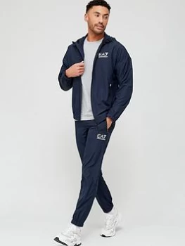 Image of EA7 Emporio Armani Ventus Hooded Tracksuit - Navy, Size S, Men
