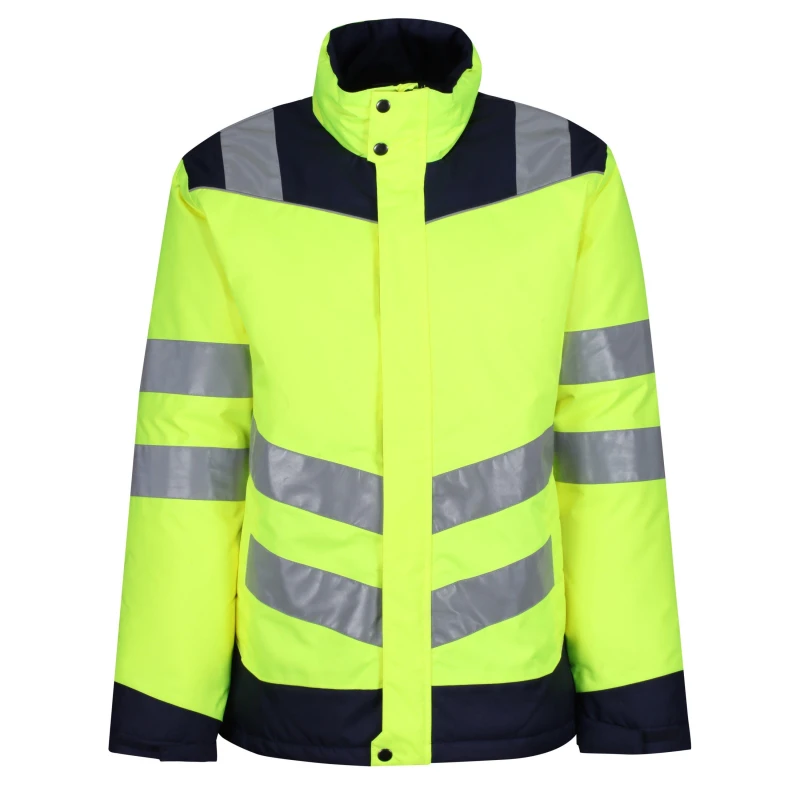 Image of Regatta Mens Reflective Weather-Resistant Hi-Vis Jacket Yellow/Navy male S