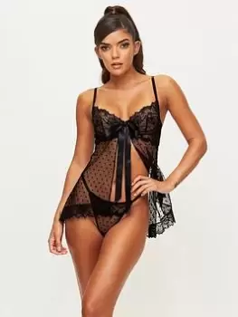 Image of Ann Summers Bodywear Bon Bon Babydoll - Black Size M Women