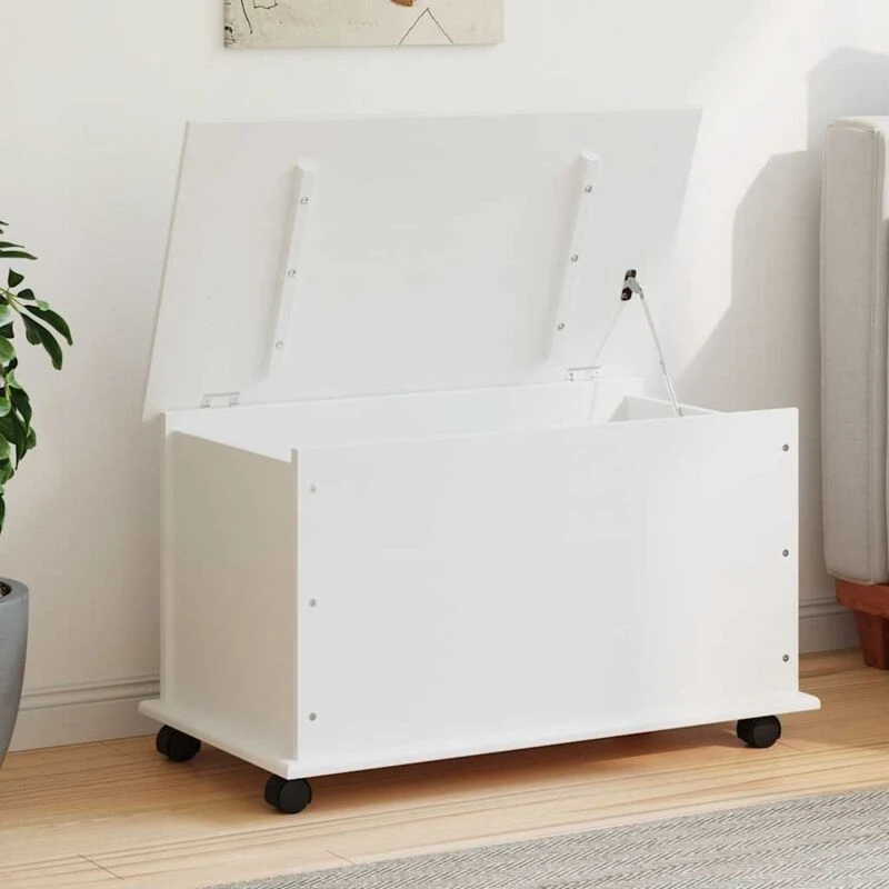 Image of VIDAXL Vidaxl - Storage Chest with Wheels alta White 73x39.5x43cm Solid Wood Pine 8720845886622