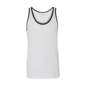 Image of Canvas Adults Unisex Jersey Sleeveless Tank Top (L) (White/Black)