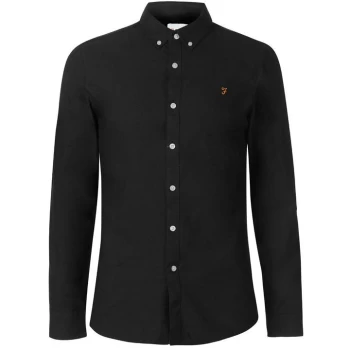 Image of Farah Oxford Long Sleeve Shirt - Black